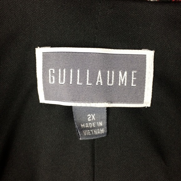 Guillaume Blazer Womens 2X Floral Tapestry Red Silver Metallic Holiday Jacket - Picture 2 of 16